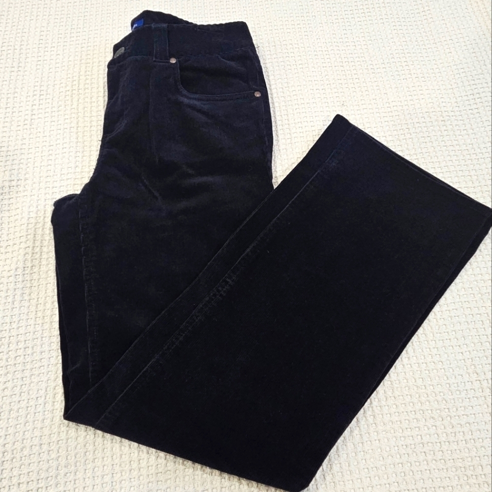 Reitmans Straight-Leg High-Rise Corduroy Pants Size 7 Black